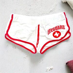 Vintage  Lifeguard Micro Booty Shorts – Retro Y2K Athletic Style M